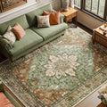RELEANY 8'x10' Washable Non-Slip Floral Vintage Area Rug for Living Room