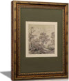 Vintage Gold Framed Forest Landscape Wall Art Print (9x11in) - Rustic Home Decor