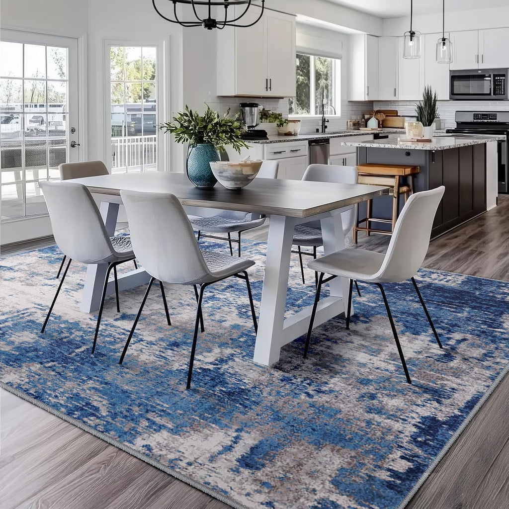 RELEANY Tides Washable Non-Slip Modern Abstract Rug 5'x7' for Living Room
