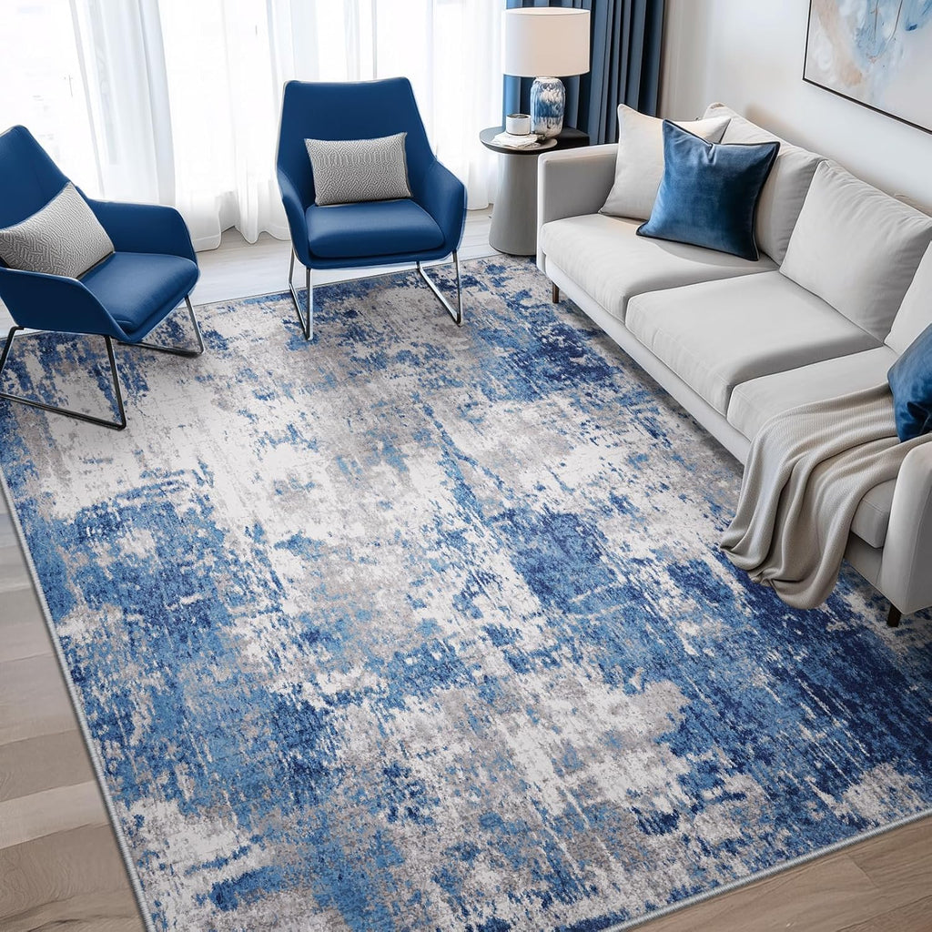 RELEANY Tides Washable Non-Slip Modern Abstract Rug 5'x7' for Living Room