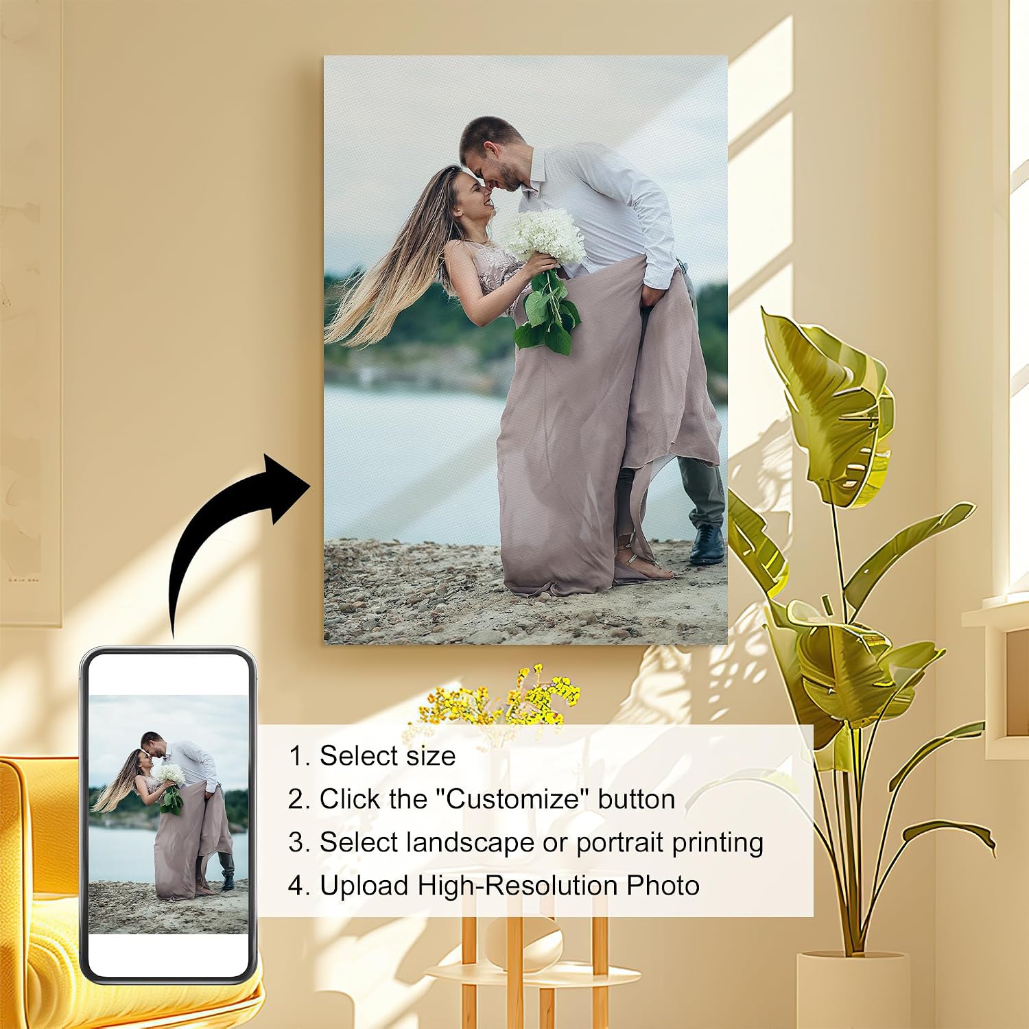 Custom Canvas Print Personalized Photo 8x10 - Chericosy Framed Wall Art