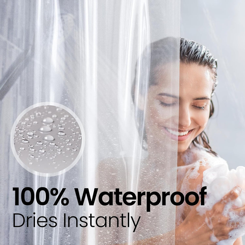 LiBa Clear Waterproof Shower Curtain Liner - PEVA Material with Rust-Proof Grommets for Dry & Clean Bathrooms