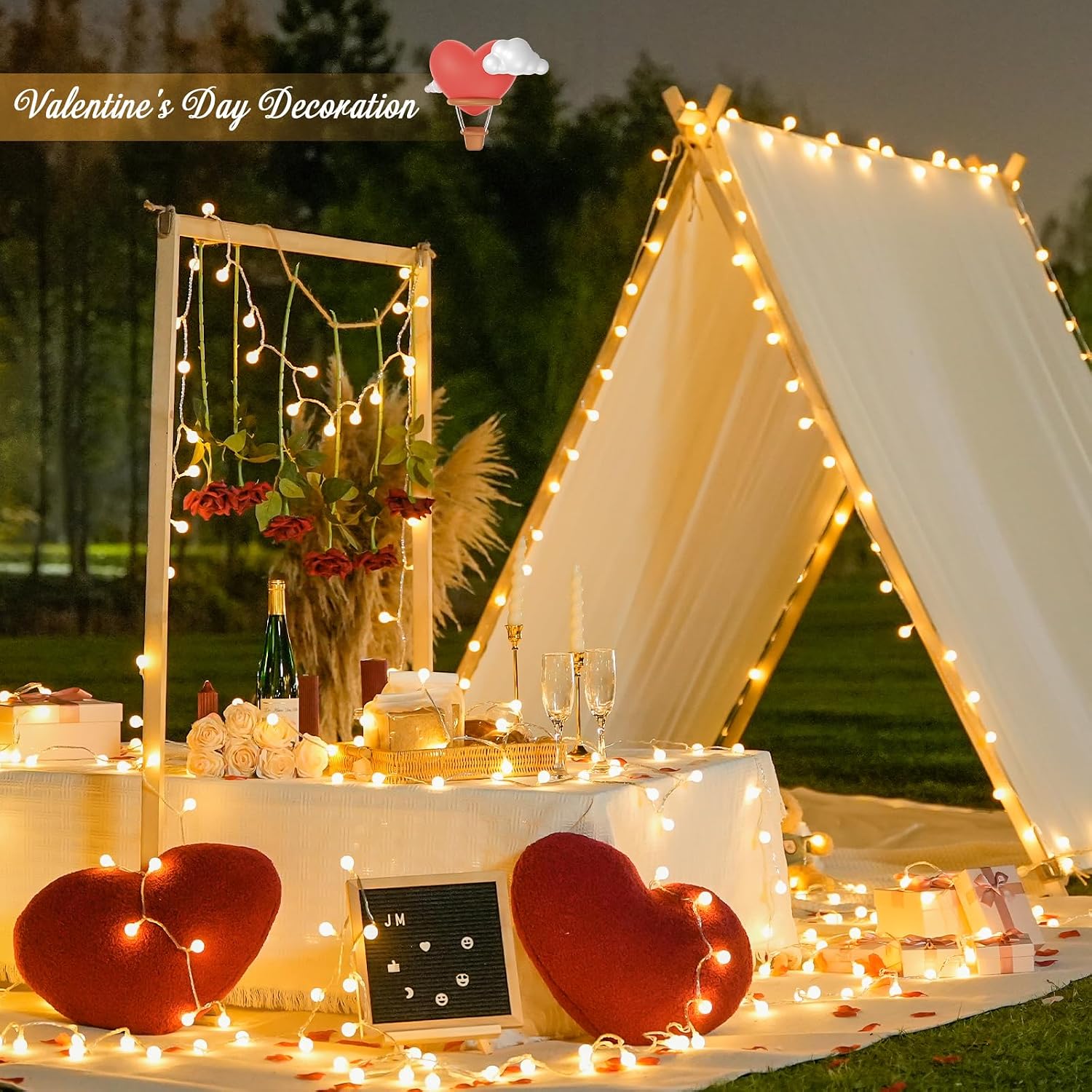 JMEXSUSS 100 LED Globe String Lights - 33ft Warm White Plug-in with Remote, 8 Modes