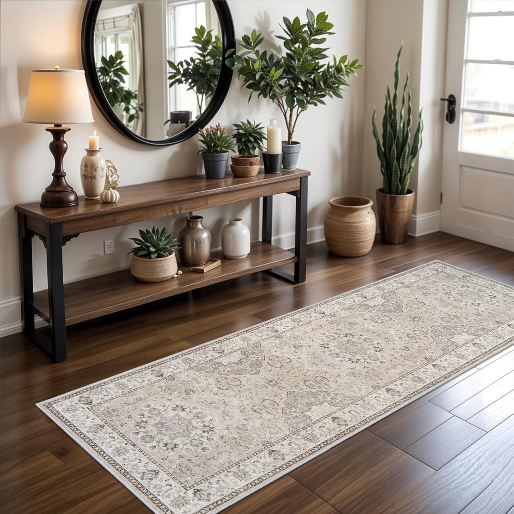 Hy Hao Yun Lai Washable 2'x6' Hallway Runner Rug - Non-Slip, Stain-Resistant Kitchen/Entryway Mat