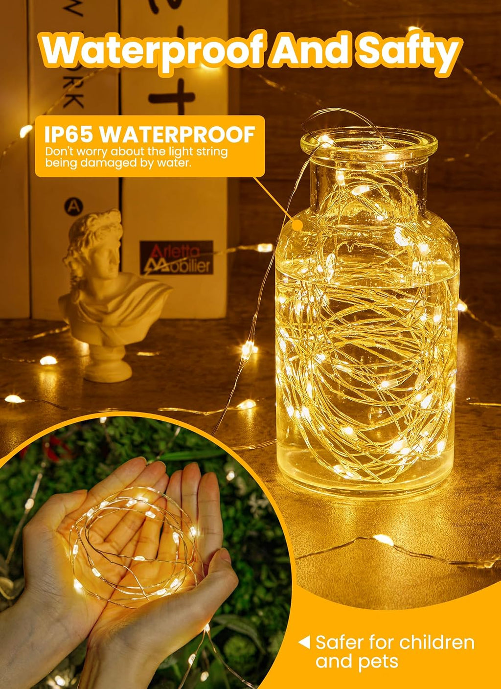 Minetom Fairy Lights with Remote Control & Timer - 200 LED Waterproof String Lights