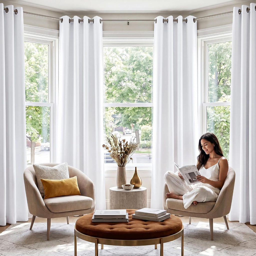 NICETOWN 100% Blackout Thermal Insulated Curtains - 84" Drop, 2 Pack for Light Blocking
