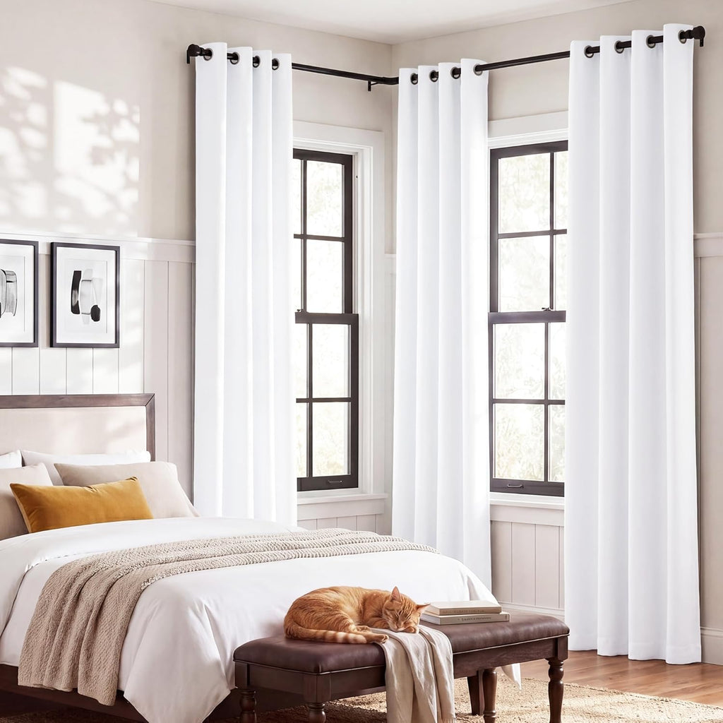 NICETOWN 100% Blackout Thermal Insulated Curtains - 84" Drop, 2 Pack for Light Blocking