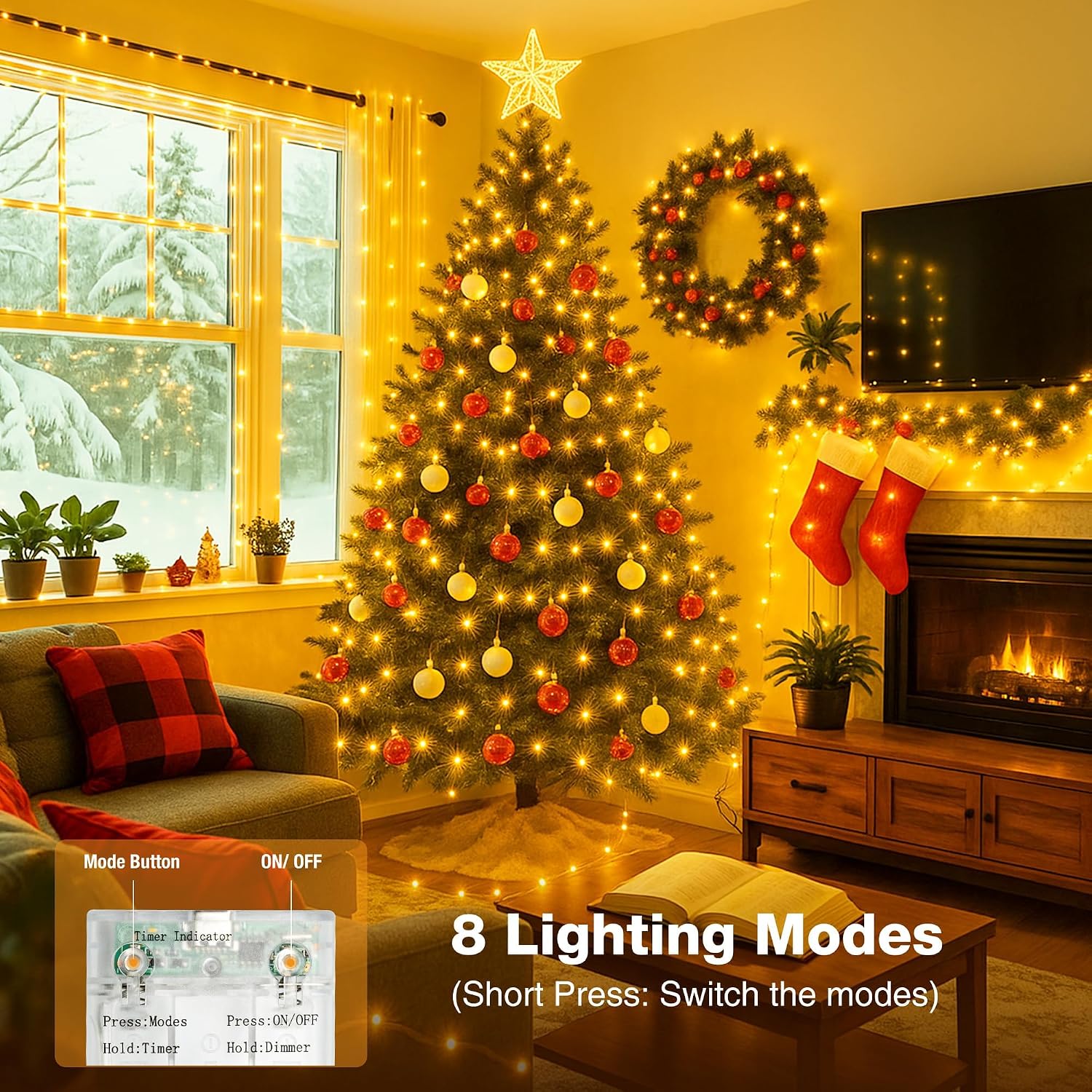 Fairdeer 16ft 50 LED Battery Fairy Lights with Timer - Warm White String Lights for Home Decor