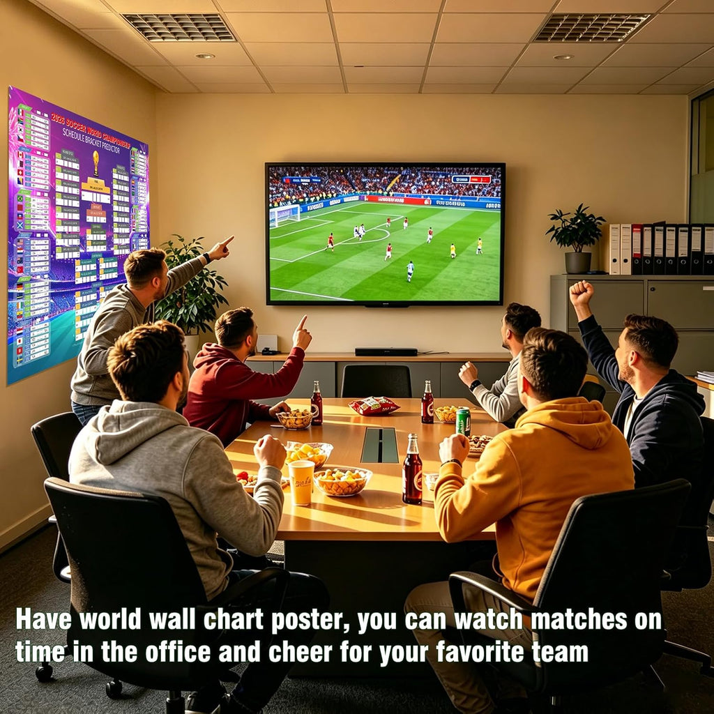 AOXFOXMAS 2026 Soccer Cup Schedule Poster Kit - 43x32 Inch Dual Posters & Tracking Stickers for Fans