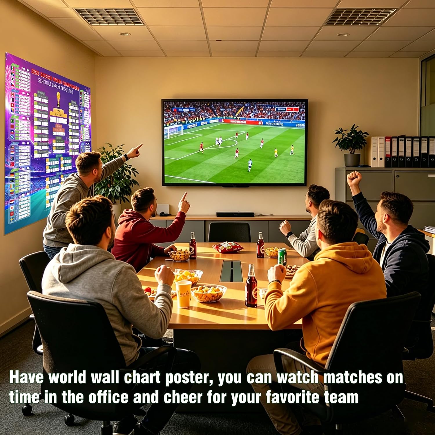 AOXFOXMAS 2026 Soccer Cup Schedule Poster Kit - 43x32 Inch Dual Posters & Tracking Stickers for Fans
