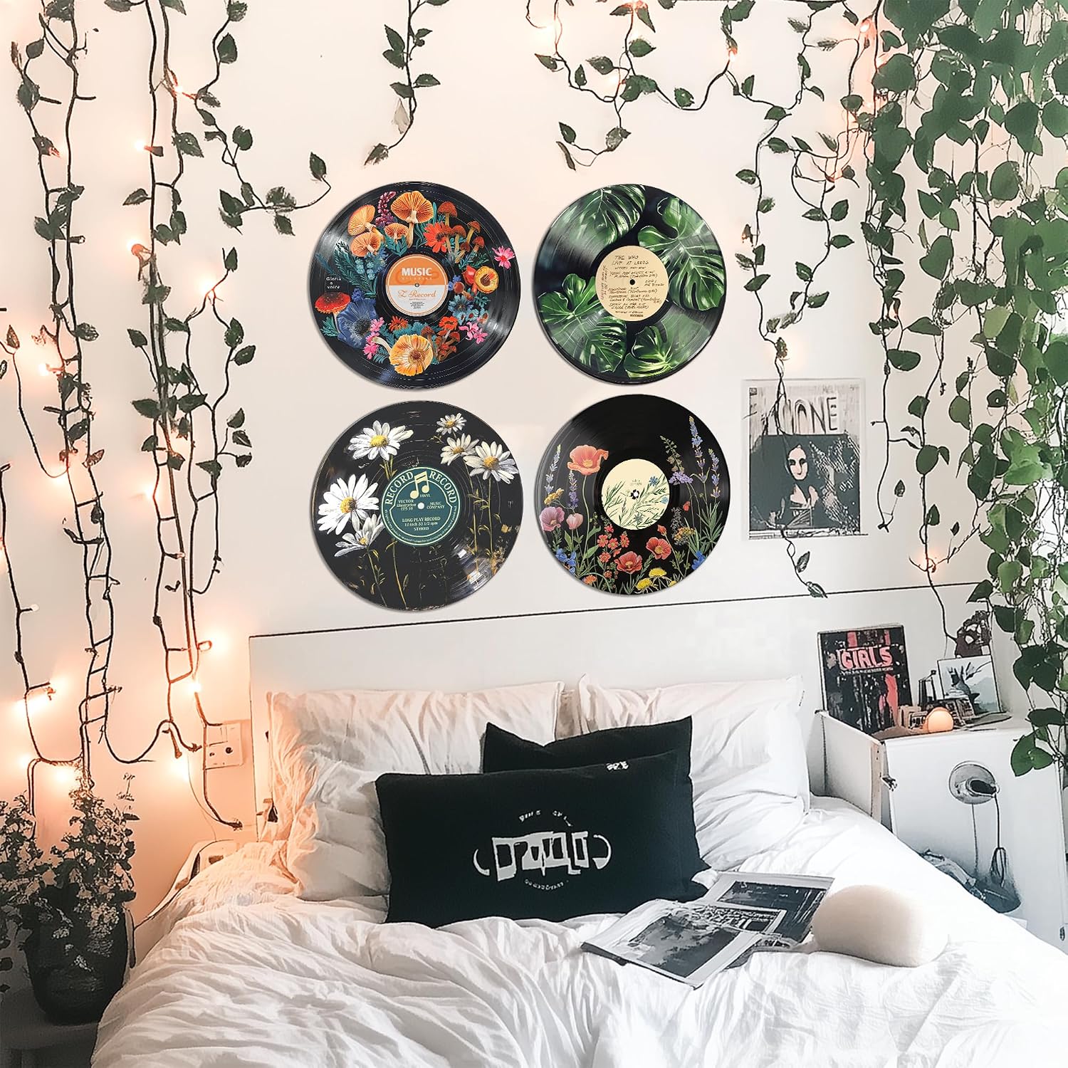 HK Studio Hippie Botanical Wall Art Set - 4x12" Posters for Dorm/Room Decor