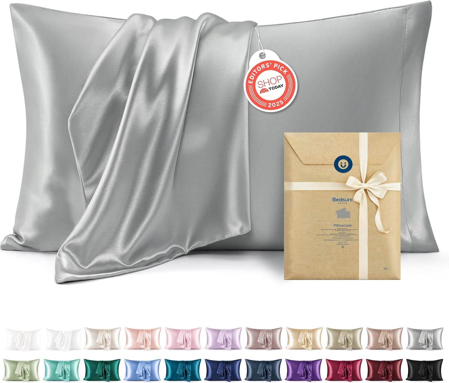 Queen Size Satin Pillowcase Set (2-Pack) - Bedsure: Smooth & Breathable for Hair & Skin