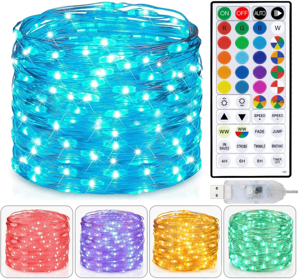 Homestarry 33ft USB Fairy Lights w/Remote - 100LED Multicolor String Lights