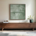 Cuspin Sage Green Framed Abstract Wall Art - Modern Square Canvas Print (30x30)
