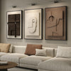 Cuspin Large Framed Abstract Wall Art Set - Modern Geometric Textured Prints for Living Room & Hallway