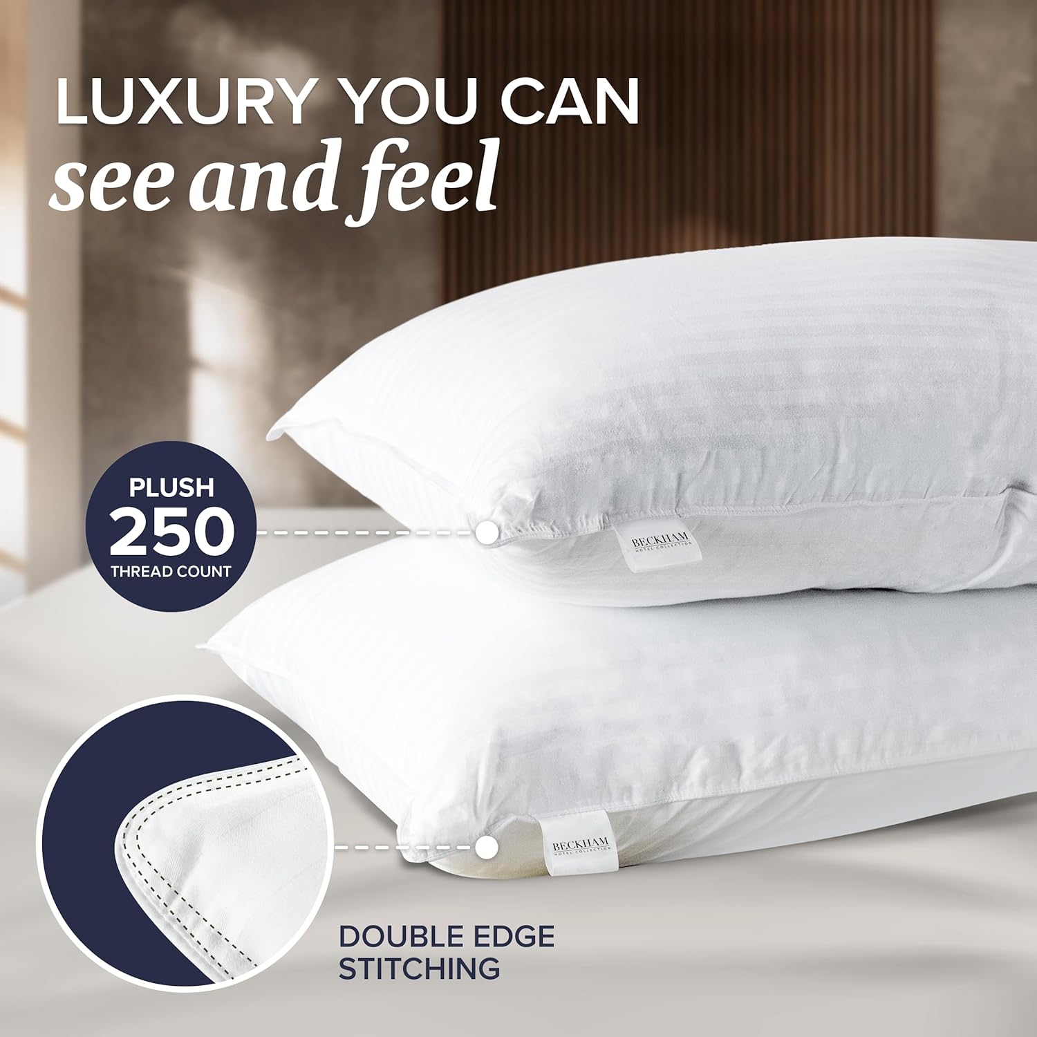 Beckham Hotel Cooling Down Alternative Pillows (Set of 2) for Back/Side Sleepers