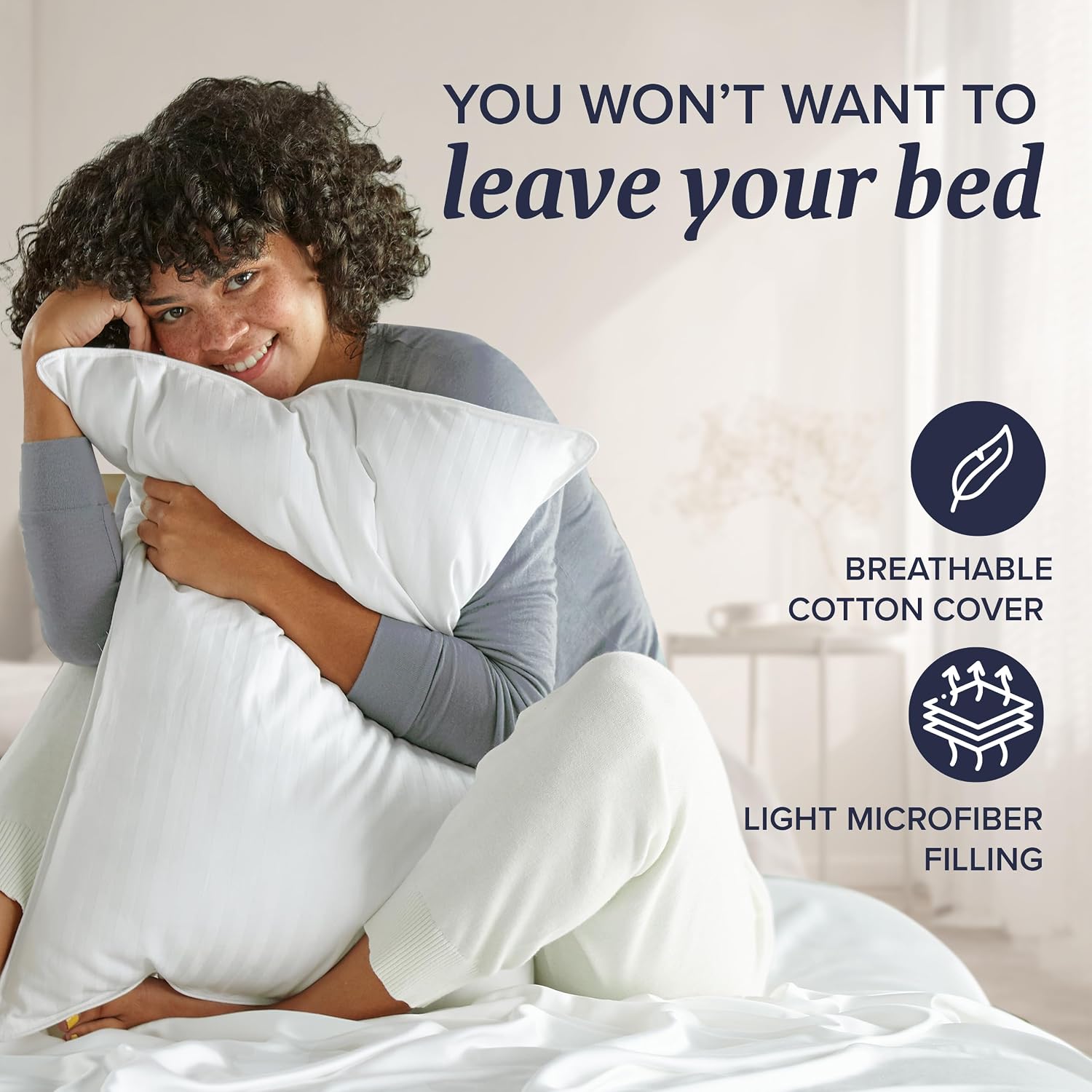 Beckham Hotel Cooling Down Alternative Pillows (Set of 2) for Back/Side Sleepers