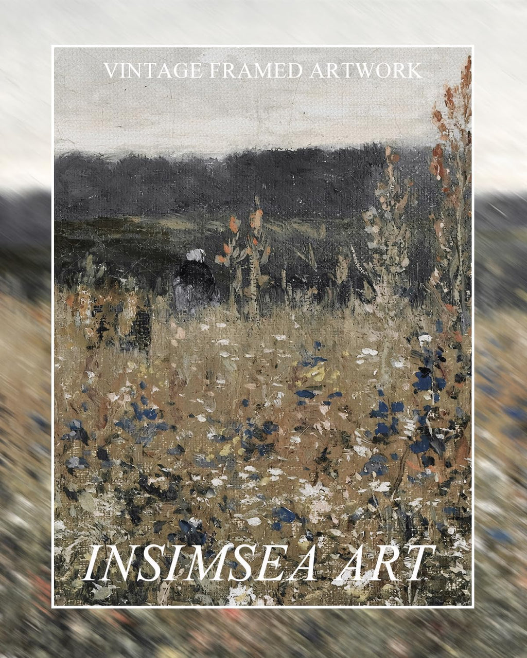 InSimSea Vintage Framed Floral Wall Art for Living Room - 20x40in Ready-to-Hang