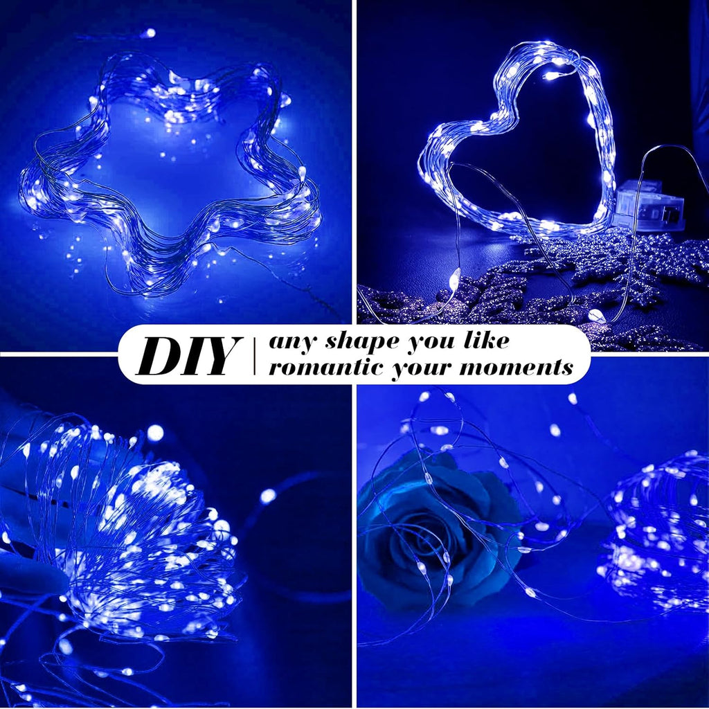 ZGWJ 12 Pack Blue Battery Fairy Lights - 7ft 20 LED String Lights for Indoor/Outdoor Decor
