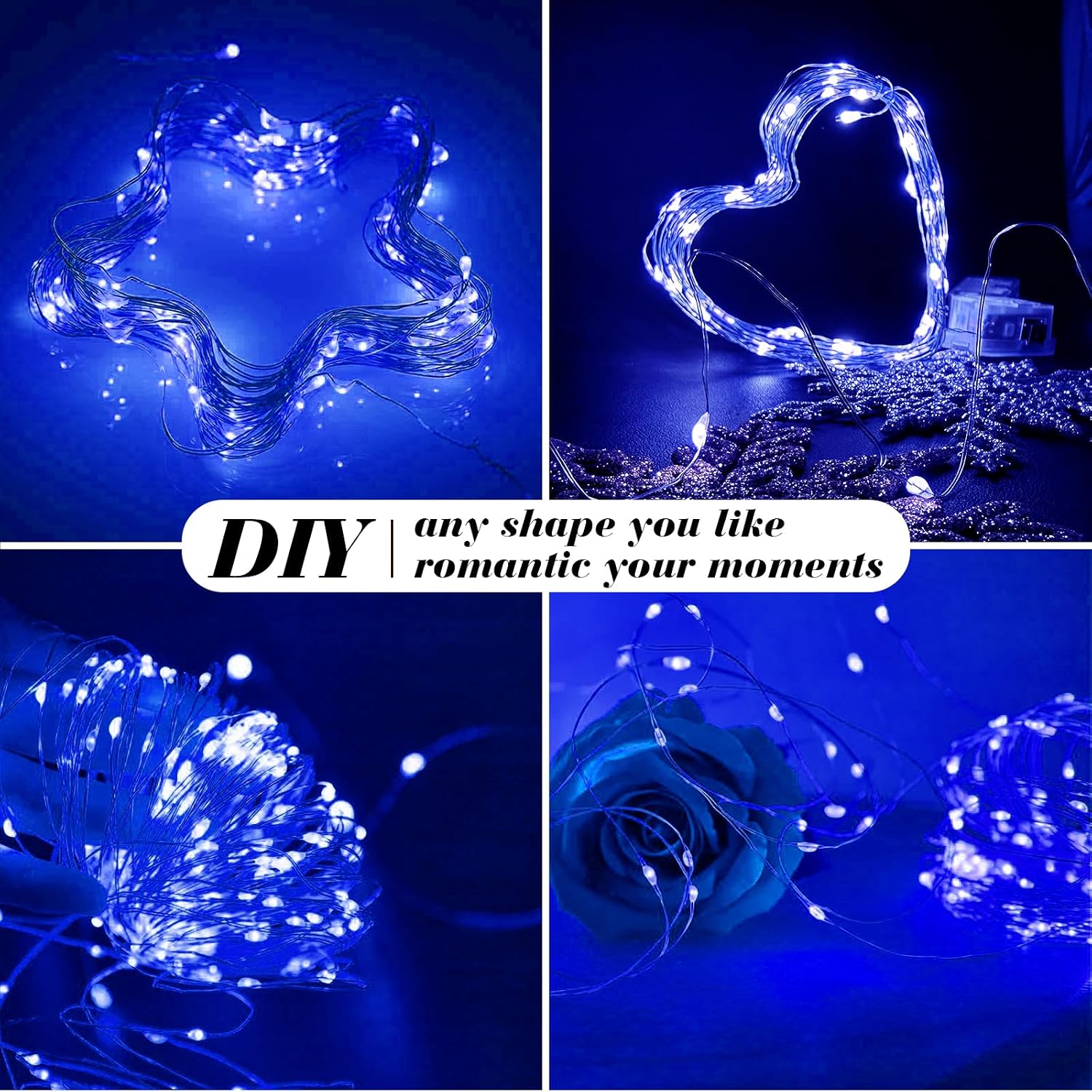 ZGWJ 12 Pack Blue Battery Fairy Lights - 7ft 20 LED String Lights for Indoor/Outdoor Decor