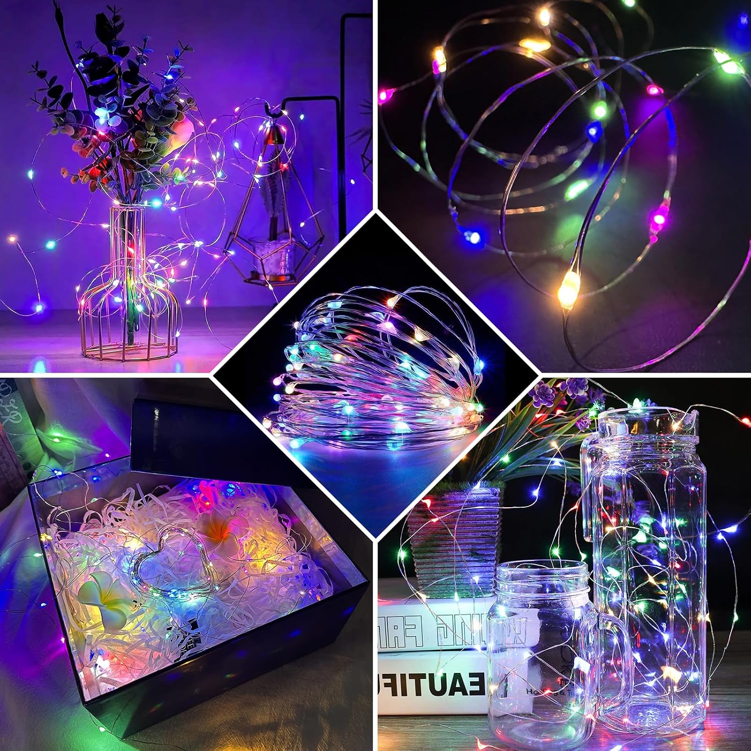 chzk Battery-Operated 8 Pack Fairy Lights - 7ft 20 LED Twinkle String for Parties
