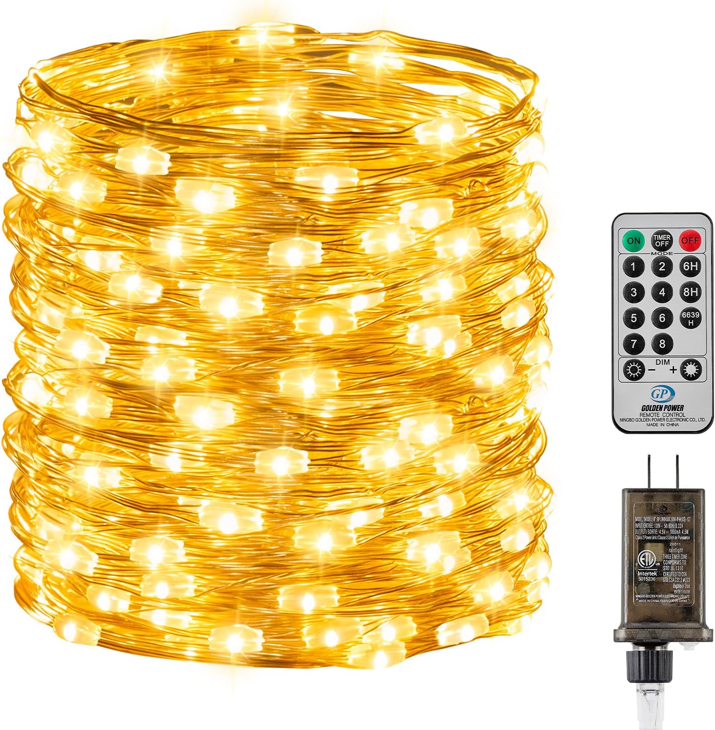 Minetom Fairy Lights with Remote Control & Timer - 200 LED Waterproof String Lights