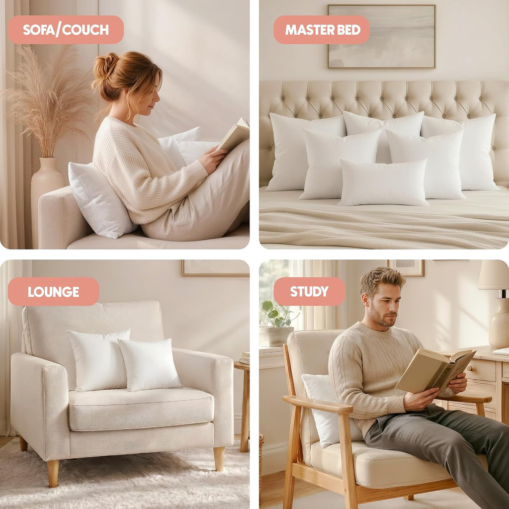 Utopia Bedding 18x18 Decorative Pillow Inserts (Set of 2) - Soft, Fluffy Cushions for Beds & Sofas