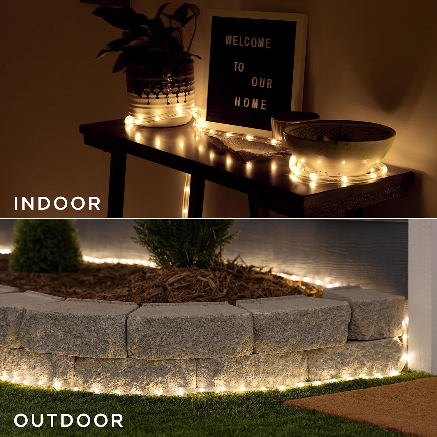 16ft UltraPro Warm White LED Rope Lights - Indoor/Outdoor Flexibility