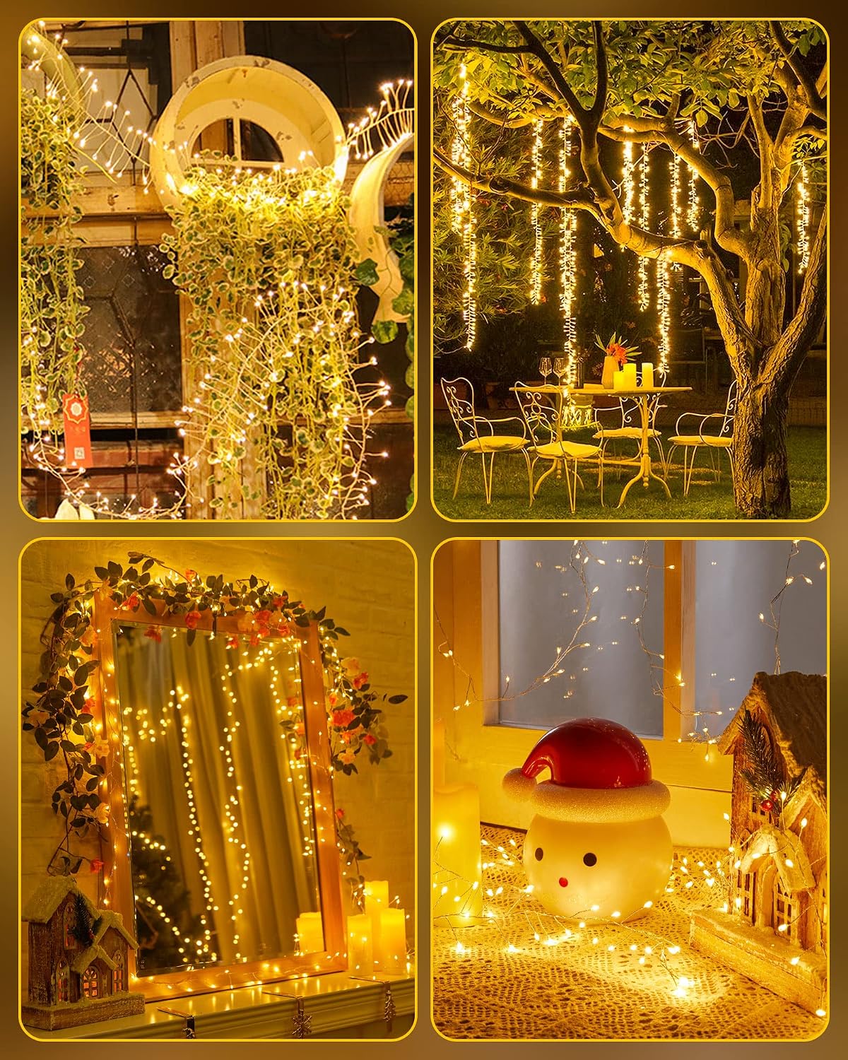 Minetom 60 LED Battery Fairy Lights - Waterproof Silver Wire for Home Decor
