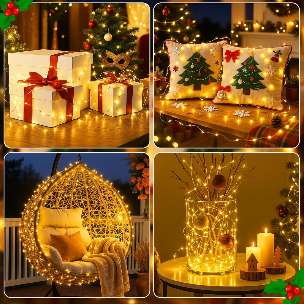 Fairdeer 16ft 50 LED Battery Fairy Lights with Timer - Warm White String Lights for Home Decor