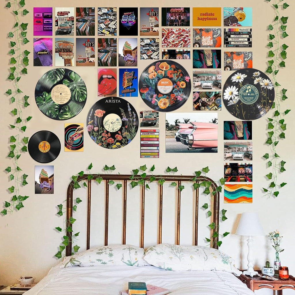 HK Studio Hippie Botanical Wall Art Set - 4x12" Posters for Dorm/Room Decor