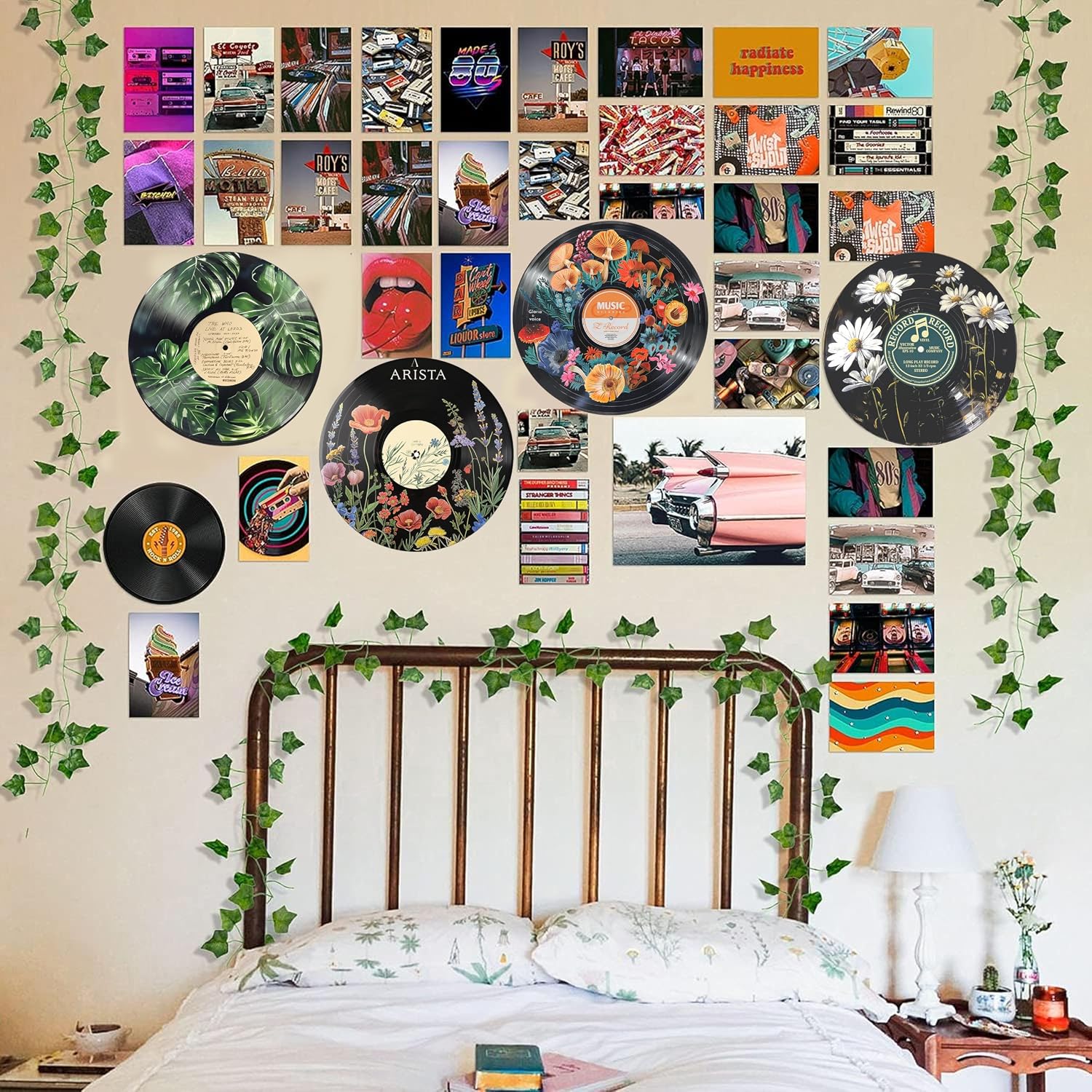 HK Studio Hippie Botanical Wall Art Set - 4x12" Posters for Dorm/Room Decor