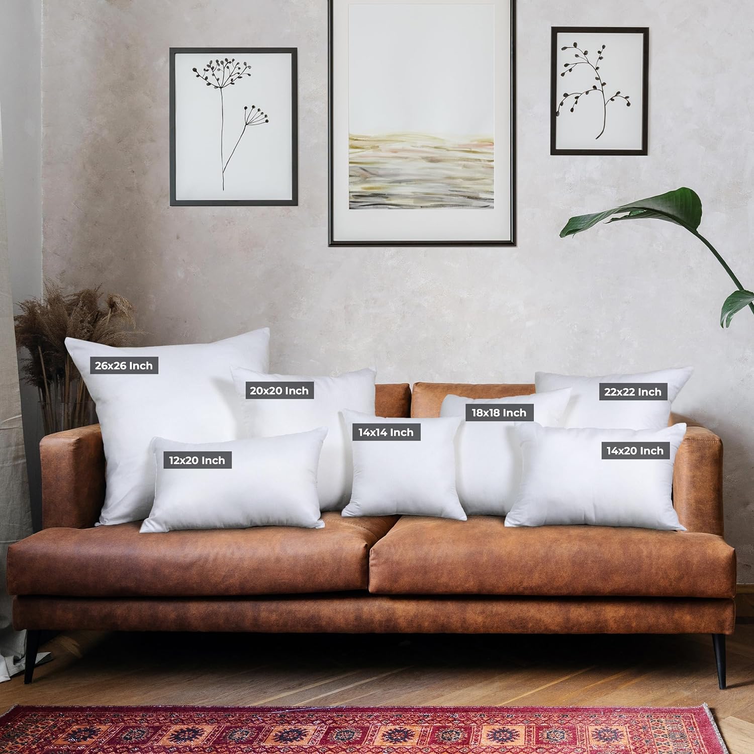 Utopia Bedding White 18x18 Throw Pillow Inserts (Set of 4) - Fluffy Decorative Pillows for Sofa & Bed