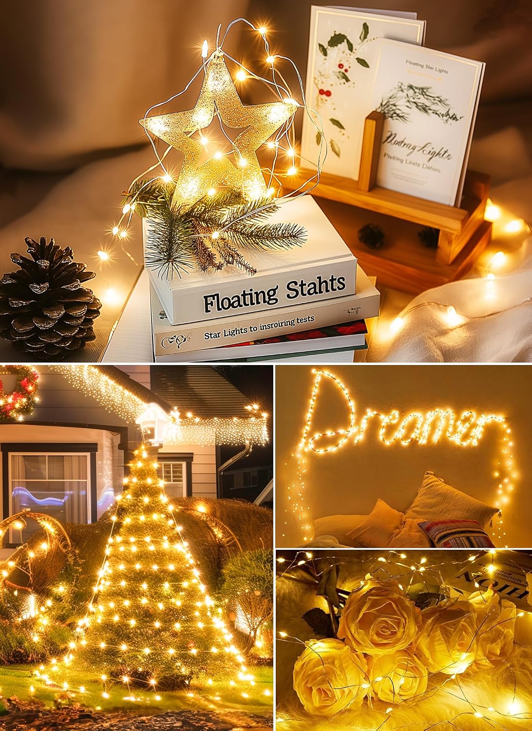 Minetom 33ft USB Fairy Lights - Waterproof Timer & Remote, 100 Warm White LEDs for Home Decor