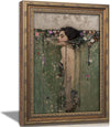 WWN Vintage Gold Framed Ophelia Wall Art - Dark Academia Gothic Decor for Living Room