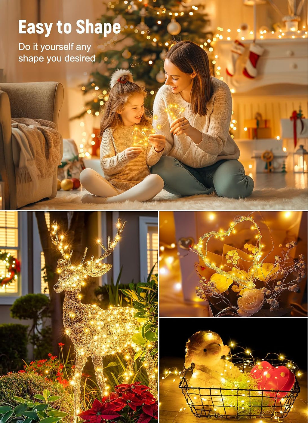 Minetom 33ft USB Fairy Lights - Waterproof Timer & Remote, 100 Warm White LEDs for Home Decor
