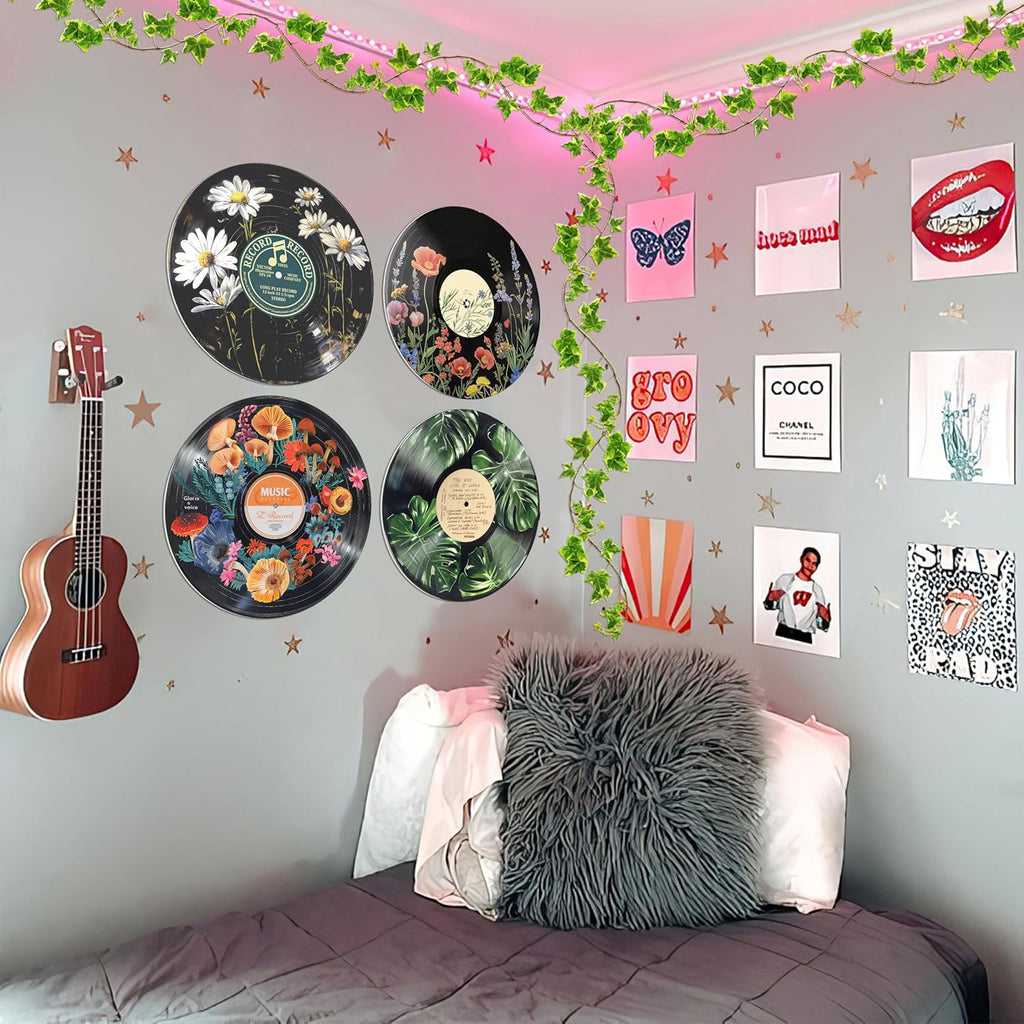 HK Studio Hippie Botanical Wall Art Set - 4x12" Posters for Dorm/Room Decor