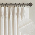TWODRAPES Natural Pinch Pleat Linen Curtains 84x40 (2 Panels)