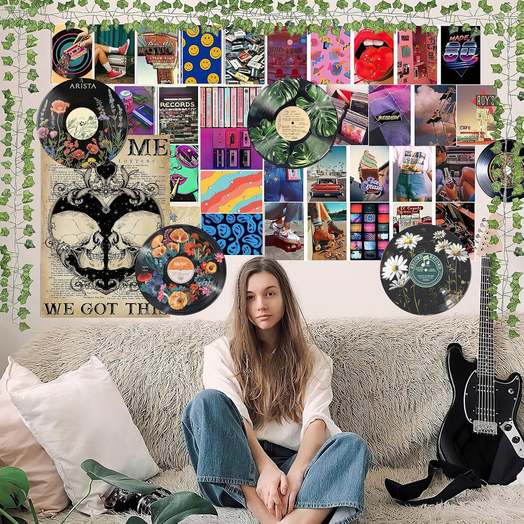 HK Studio Hippie Botanical Wall Art Set - 4x12" Posters for Dorm/Room Decor